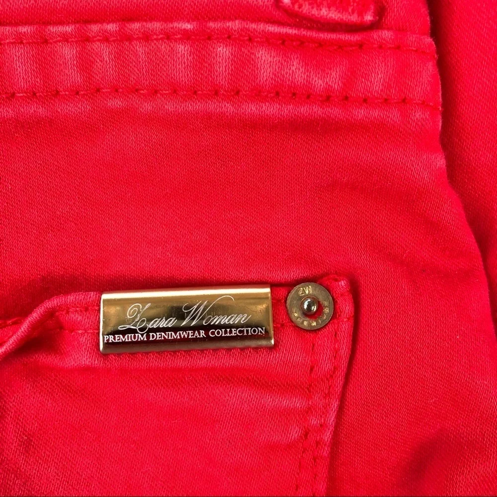 Leara Woman Red Slim Fit Skinny Jeans Size 2 - Picture 5 of 6